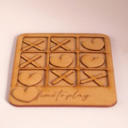 Jeu XO en forme de cœur artisanal Jeu XO en forme de cœur artisanal