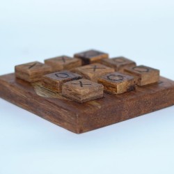 Jeu de morpion XO en bois de palmier Jeu de morpion XO en bois de palmier